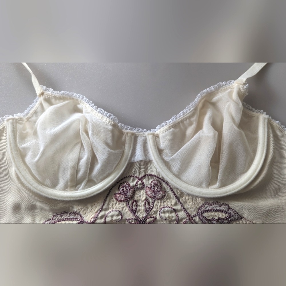 Designer PATRIZIA PEPE Silk Floral Embroidery Sequins Bustier. Vintage. Sz 42 EU - Picture 11 of 16
